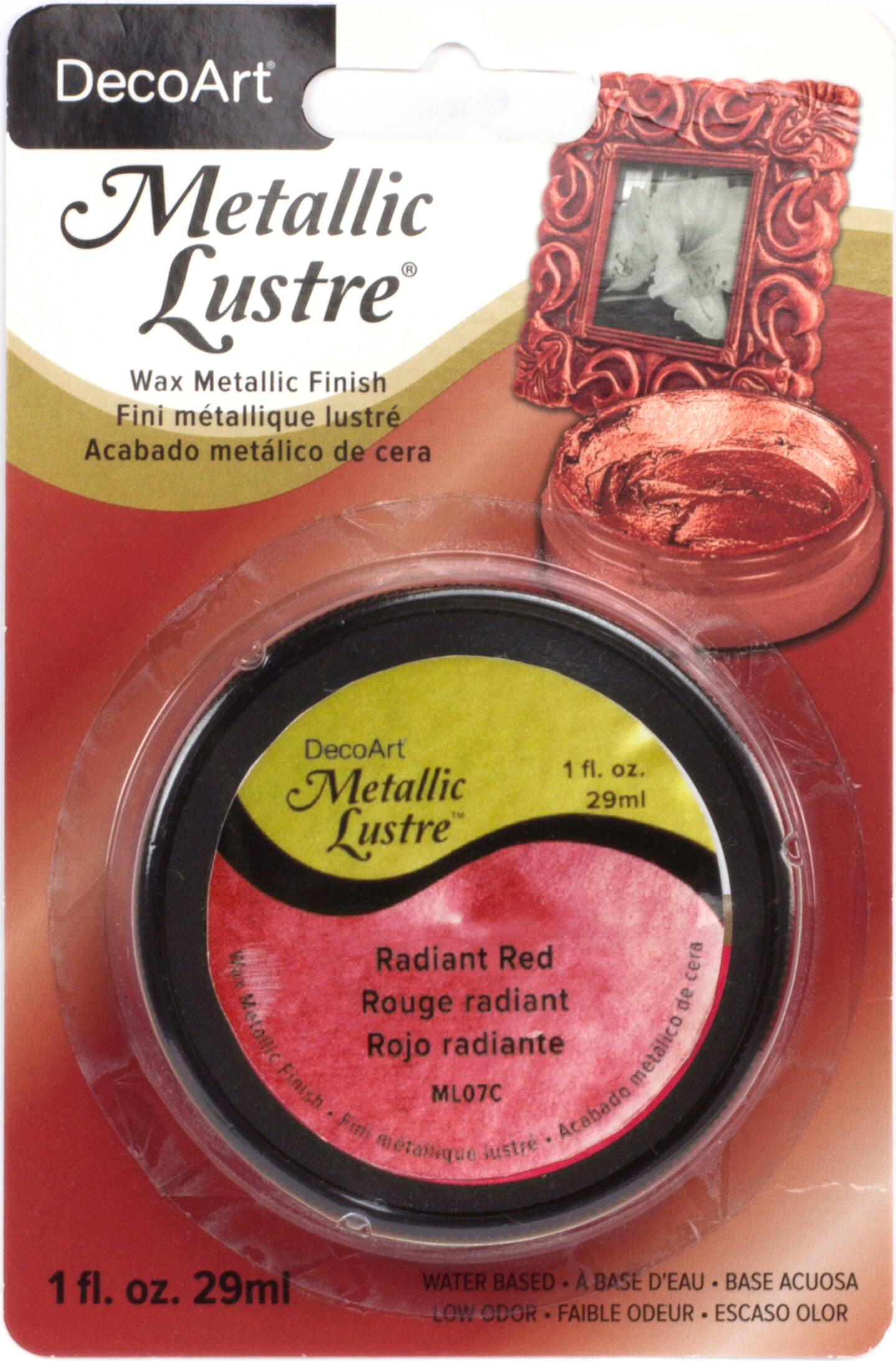 DecoArt Metallic Lustre Wax Finish 1oz-Radiant Red