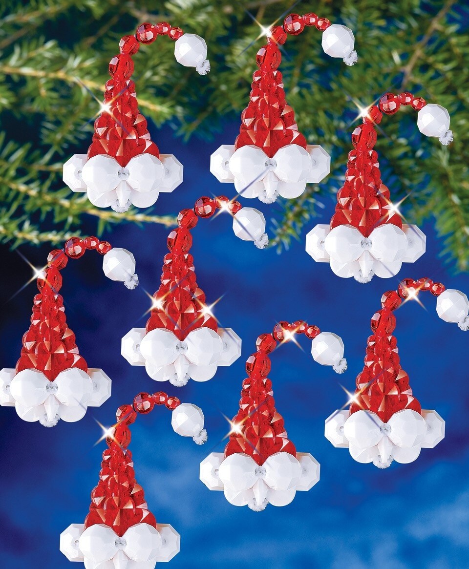 The Beadery Holiday Beaded Ornament Kit-Santa&#x27;s Hat Makes 12
