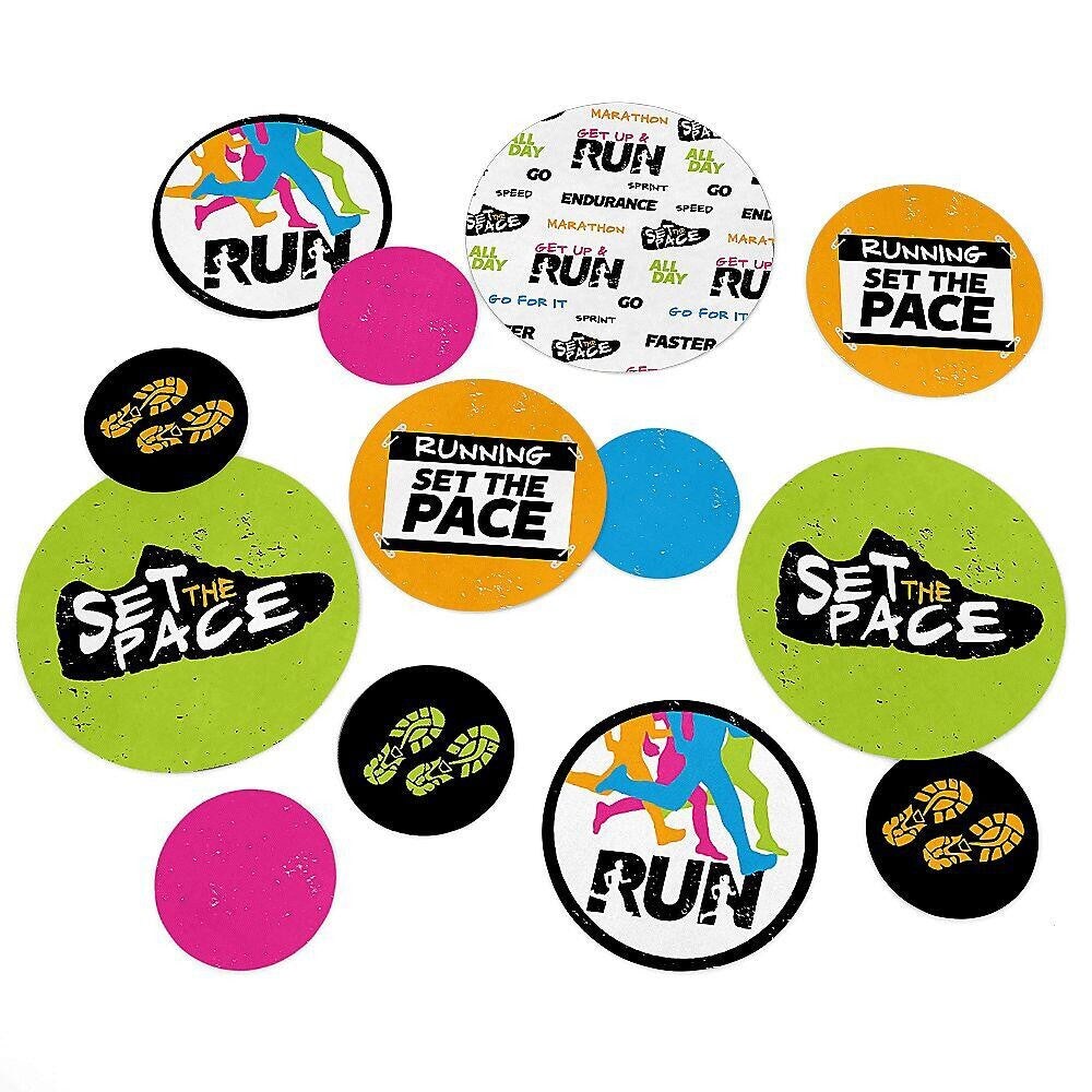 Big Dot of Happiness Set the Pace - Running - Track Party Giant Circle Confetti - Cross Country or Marathon Party Décor - Large Confetti 27 Count