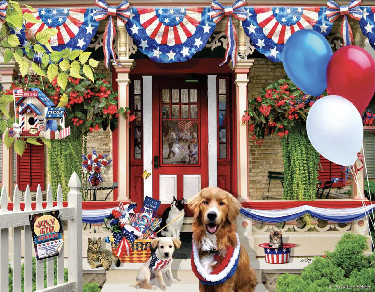 Sunsout July 4th Parade 500 pc  Fourth of July Jigsaw Puzzle 34804