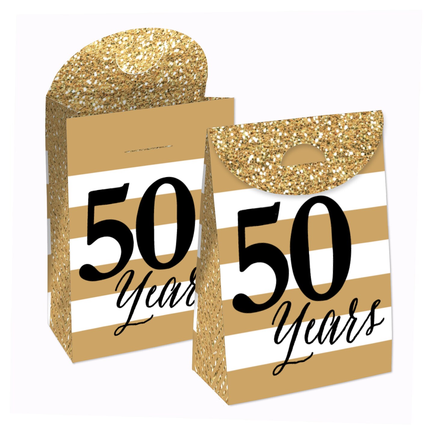 Big Dot of Happiness We Still Do - 50th Wedding Anniversary - Anniversary Gift Favor Bags - Party Goodie Boxes - Set of 12