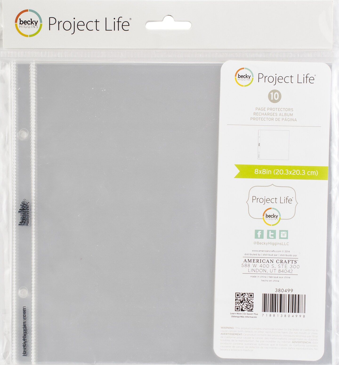 Project Life Page Protectors 8&#x22;X8&#x22; 10/Pkg
