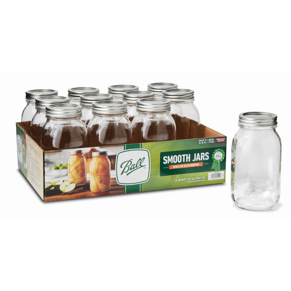 Ball 12-Count Regular Mouth Pint Jars with Lids and Bands