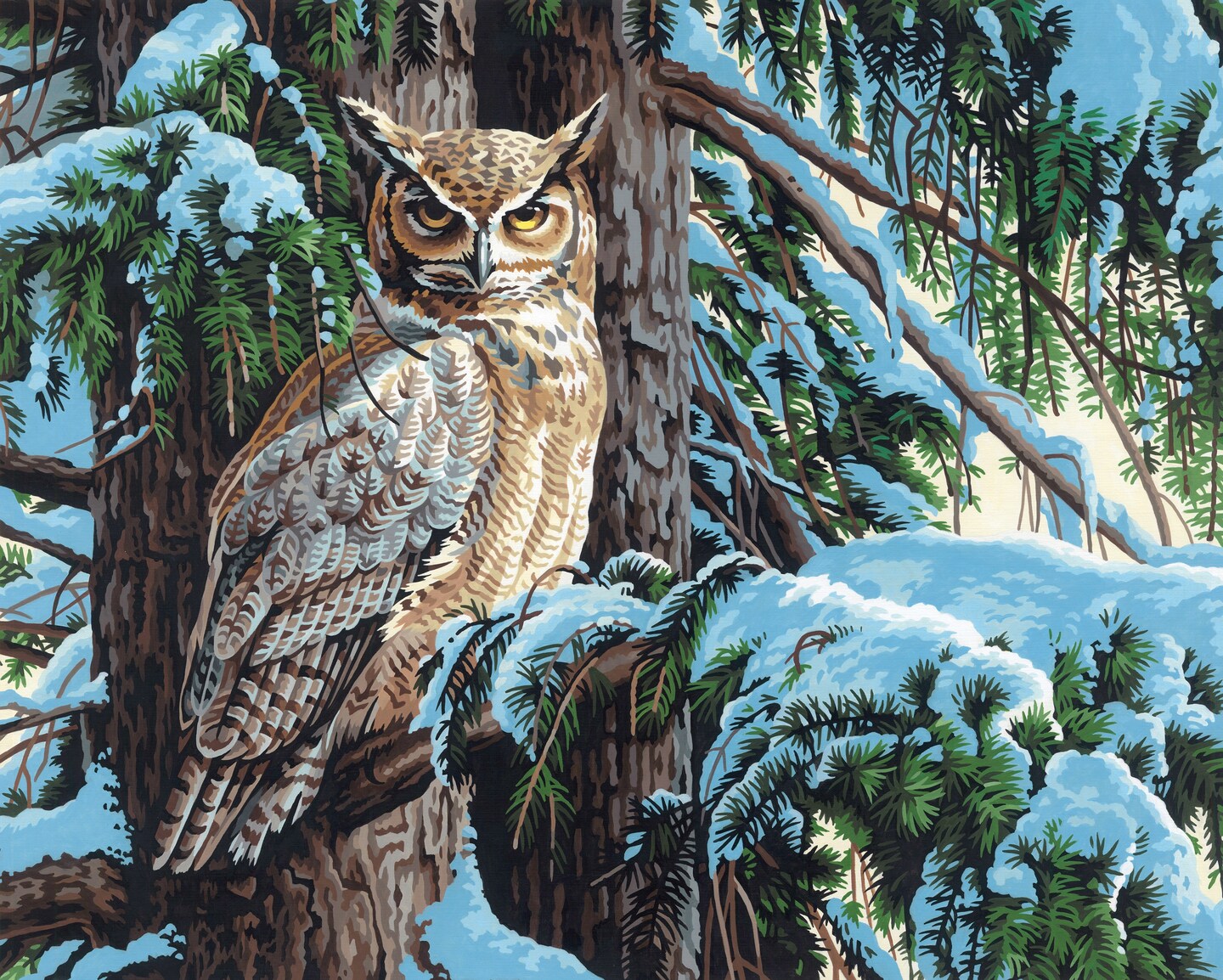 Paint Works Paint By Number Kit 20&#x22;X16&#x22;-Great Horned Owl
