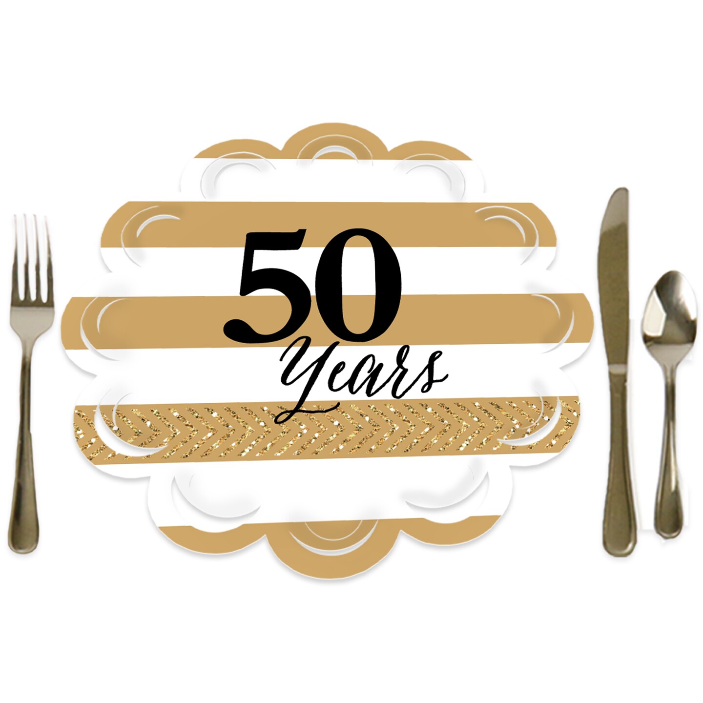 Big Dot of Happiness We Still Do - 50th Wedding Anniversary - Anniversary Party Round Table Decorations - Paper Chargers - Place Setting For 12