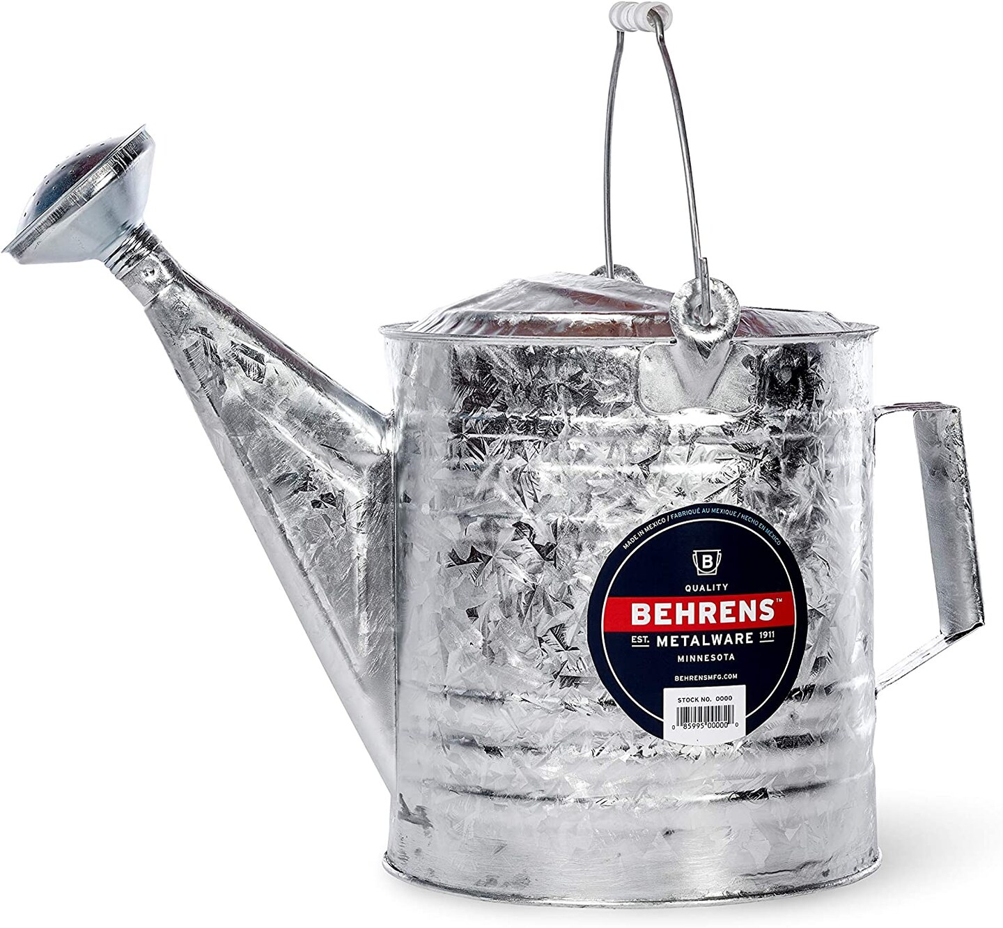 Old-Fashioned Nostalgic Galvanized Heavy Gauge Steel Watering Can 10 Quart