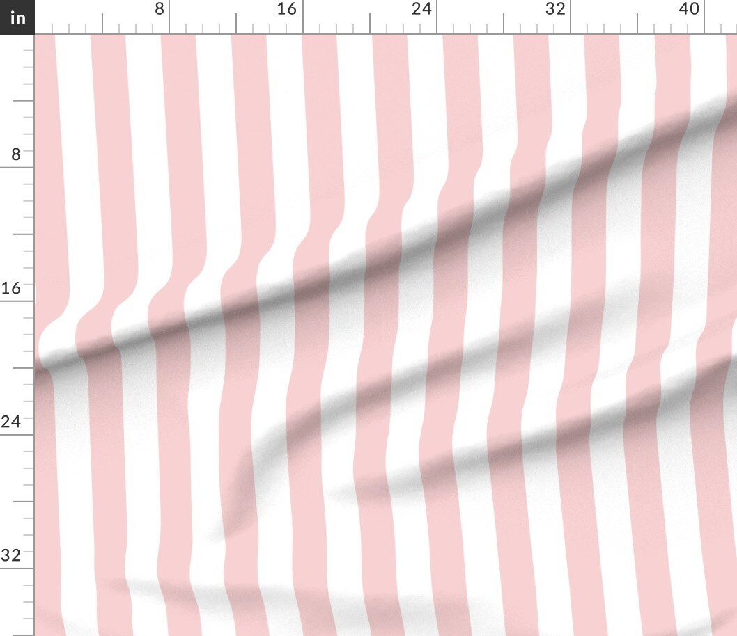 Various Fabrics by the Yard or Fat Quarter Bold Stripe Dogwood Vertical Stripes Pink White Geometric Custom Printed Fabric by Spoonflower