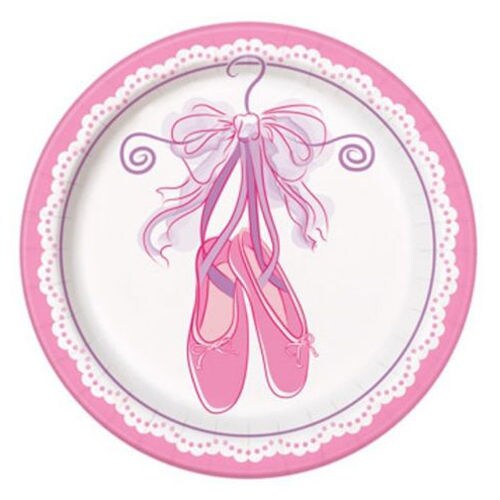 Pink Ballerina 7&#x22; Plates 8 Count