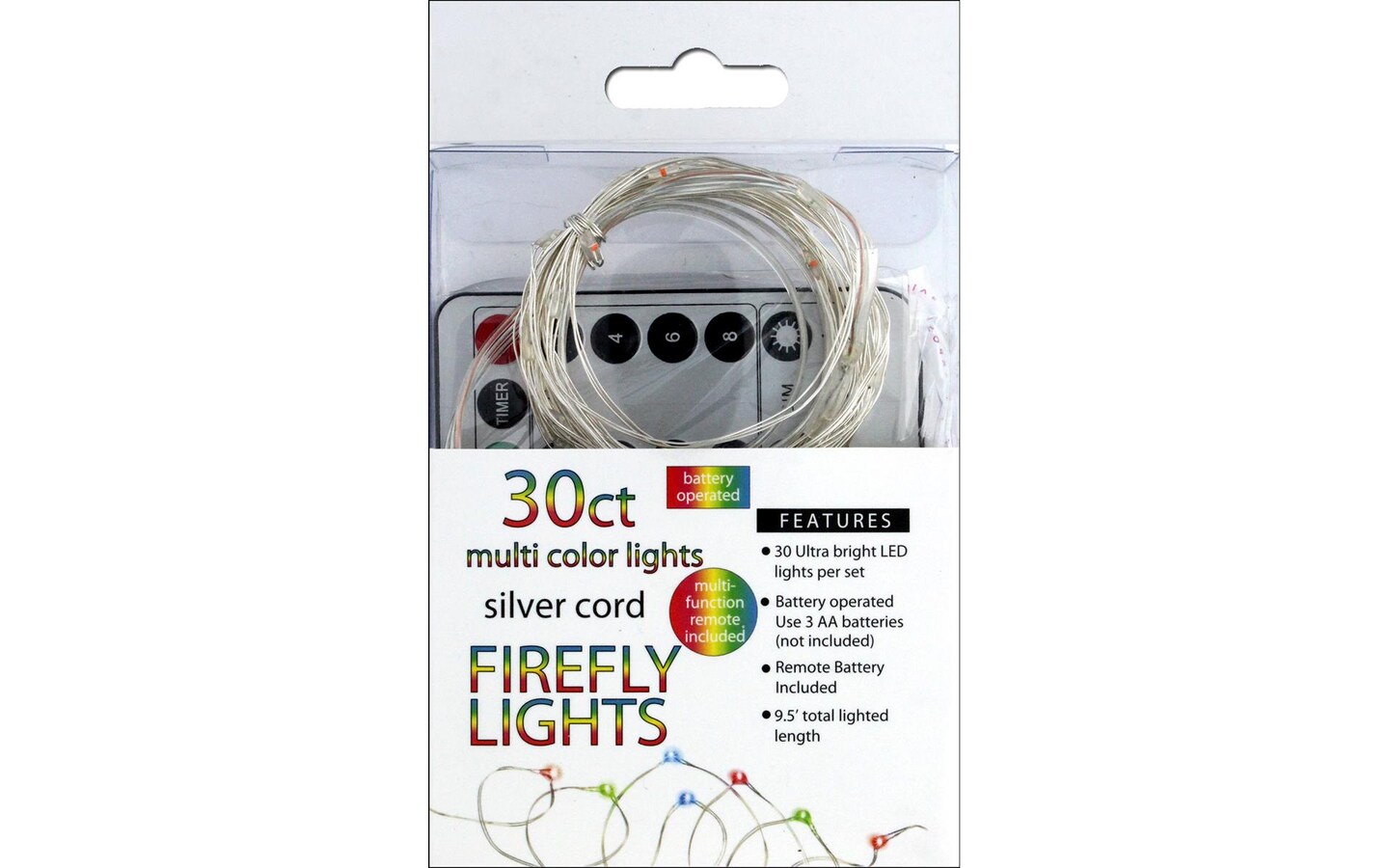 SPC Light Firefly 30ct Chase/Remt Multi/Slv Cord