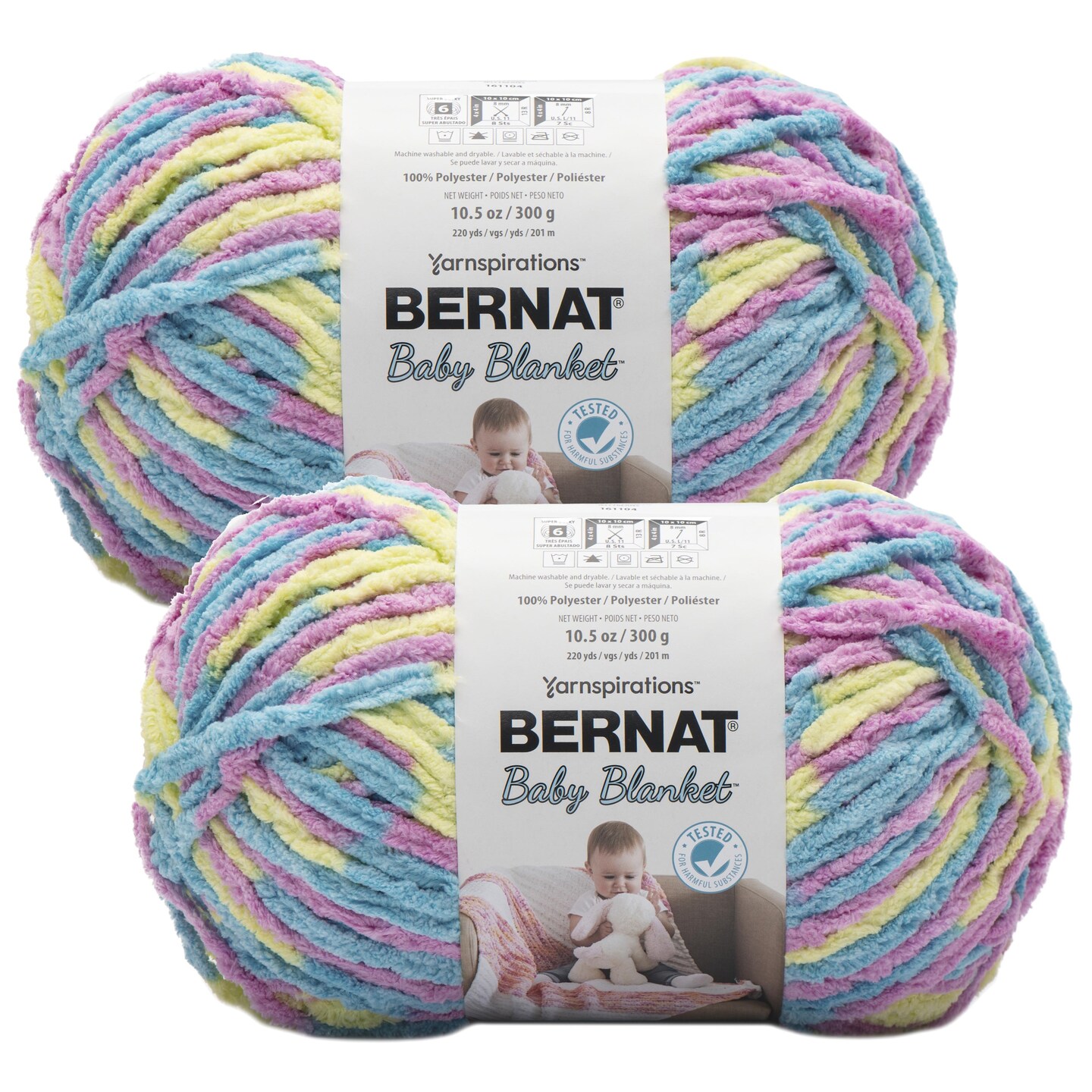 (Pack of 2) Bernat Baby Blanket Big Ball Yarn-Jelly Beans