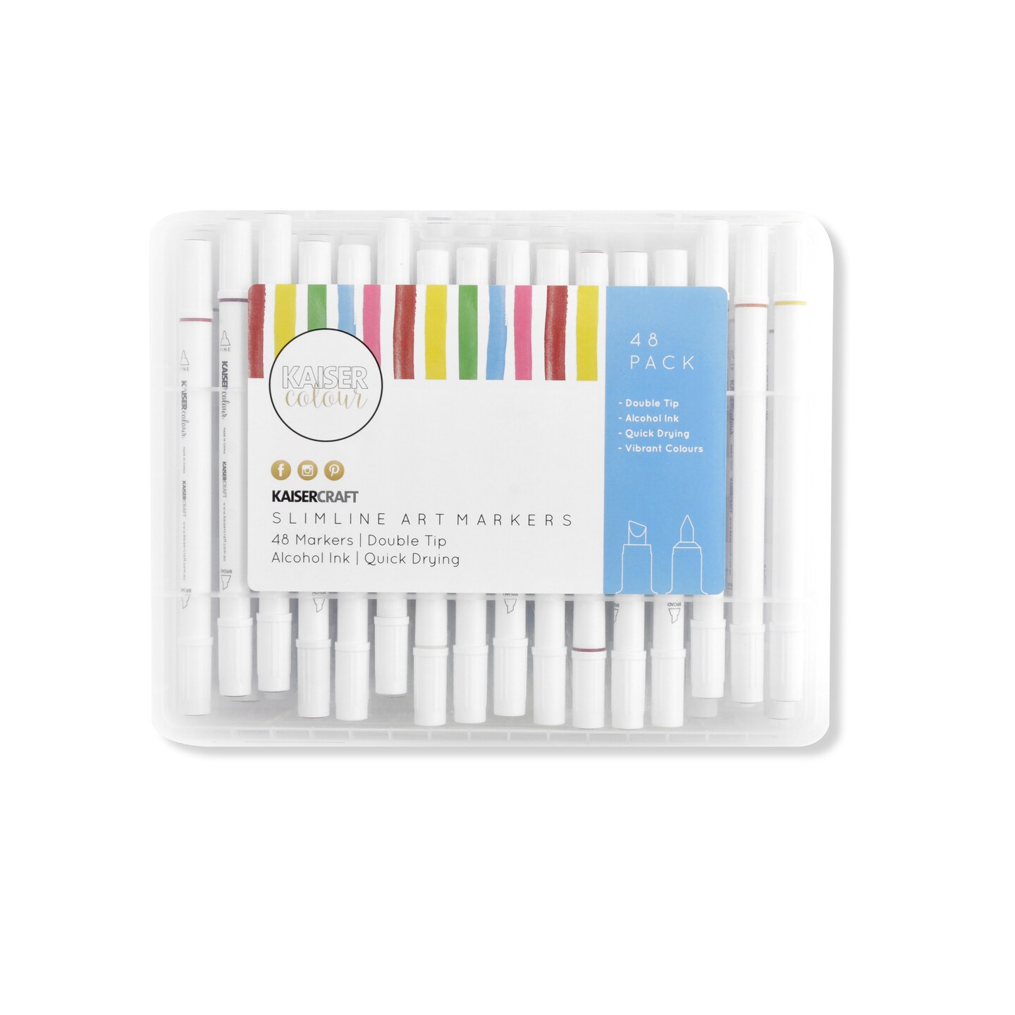 Kaisercolour Slimline Art Markers 48/Pkg-