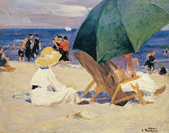 Green Umbrella Poster Print by Edward Henry Potthast - Item # VARPDX198536