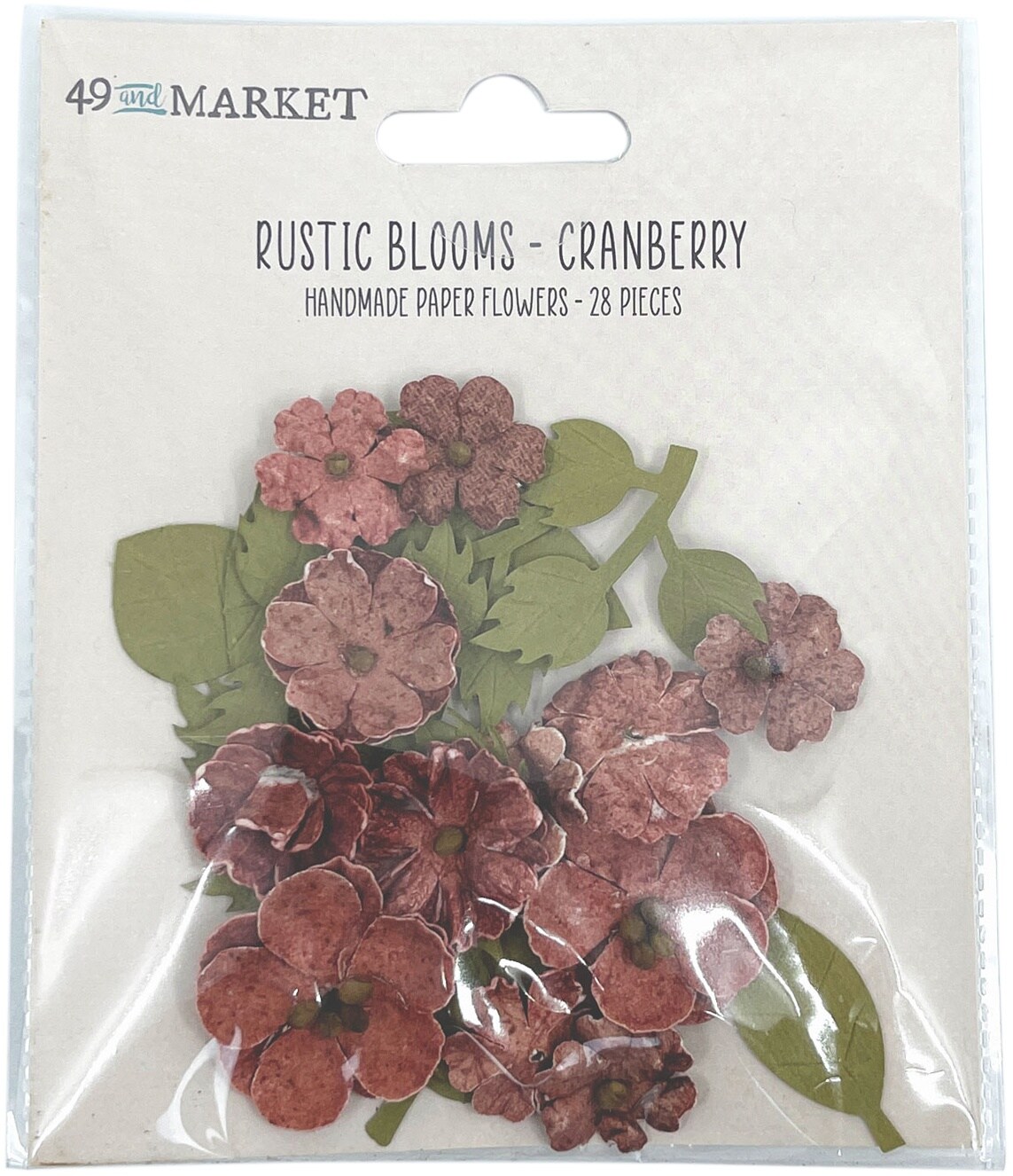 49 And Market Rustic Blooms Paper Flowers 28/Pkg-Cranberry | Michaels