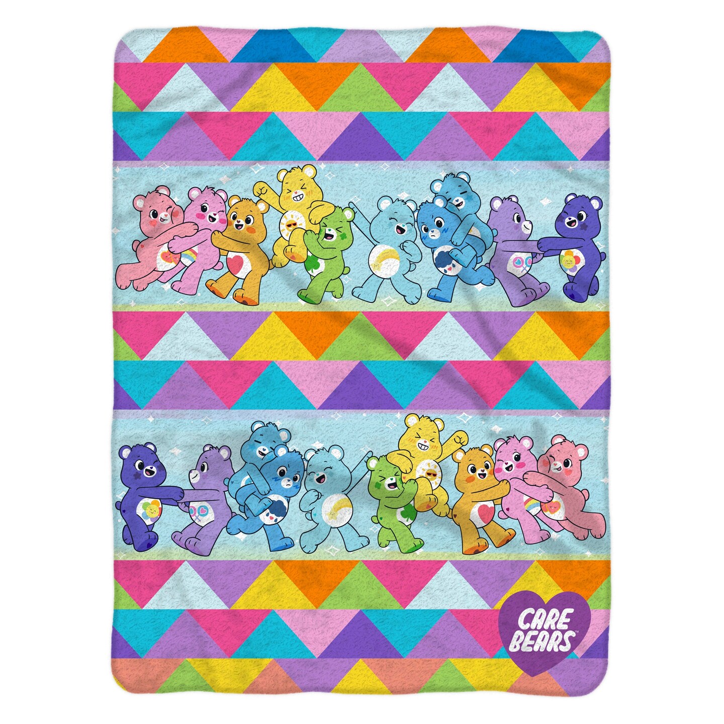 Sleep Squad Care Bears 60&#x201D; x 80&#x201D; Raschel Plush Blanket