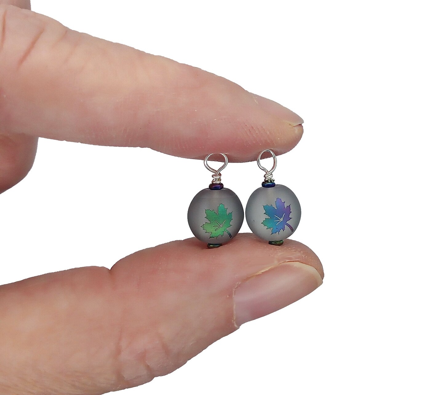 Beautiful Fall Leaf Bead Charms with Crystal Dangles, Set of 20 pieces, Adorabilities