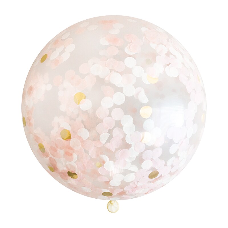 Jumbo Confetti Balloon - Blush &#x26; Gold