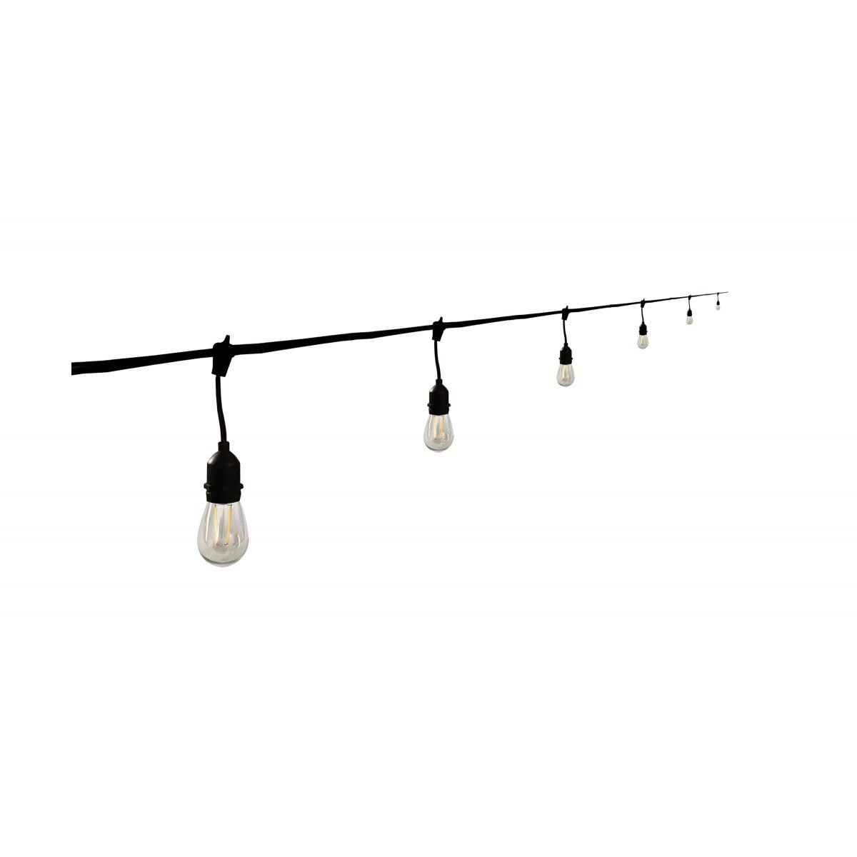 24Ft Outdoor LED String Lights 12W S14 Warm White Bulb w/ 12 Bulbs