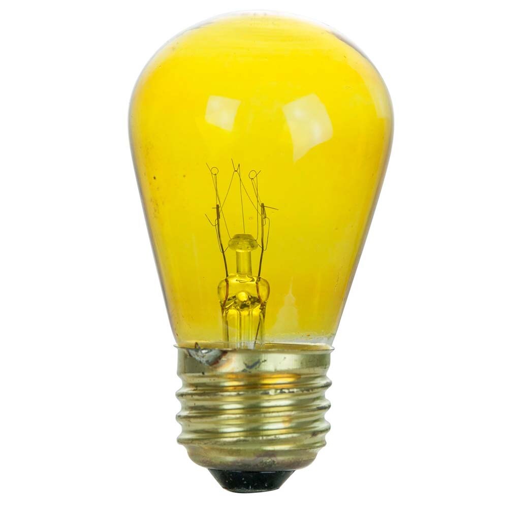 4Pk - Sunlite 11w S14 120v Transparent Yellow Colored E26 Medium Base Light Bulb