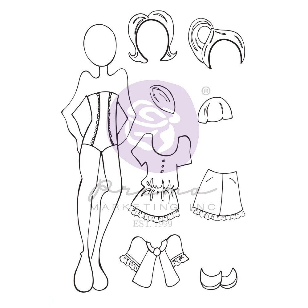 Prima Marketing Julie Nutting Mixed Media Cling Rubber Stamp-Zoe