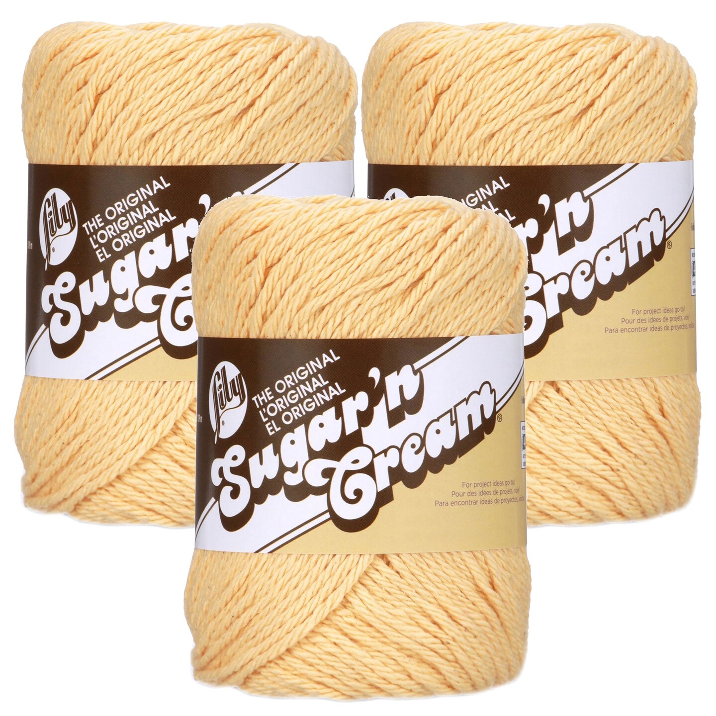 (Pack of 3) Lily Sugar&#x27;n Cream Yarn - Solids-Country Yellow