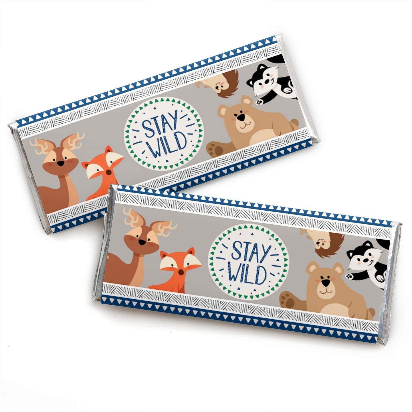 Big Dot of Happiness Stay Wild Forest Animals Candy Bar Wrapper