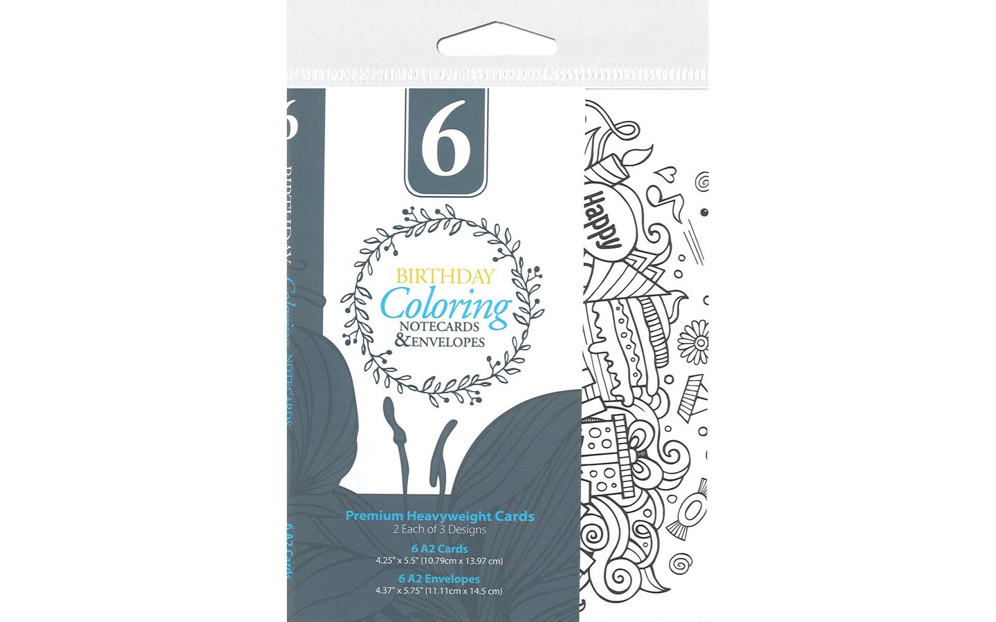 Leisure Arts Coloring Cards &#x26; Envelopes Birthday