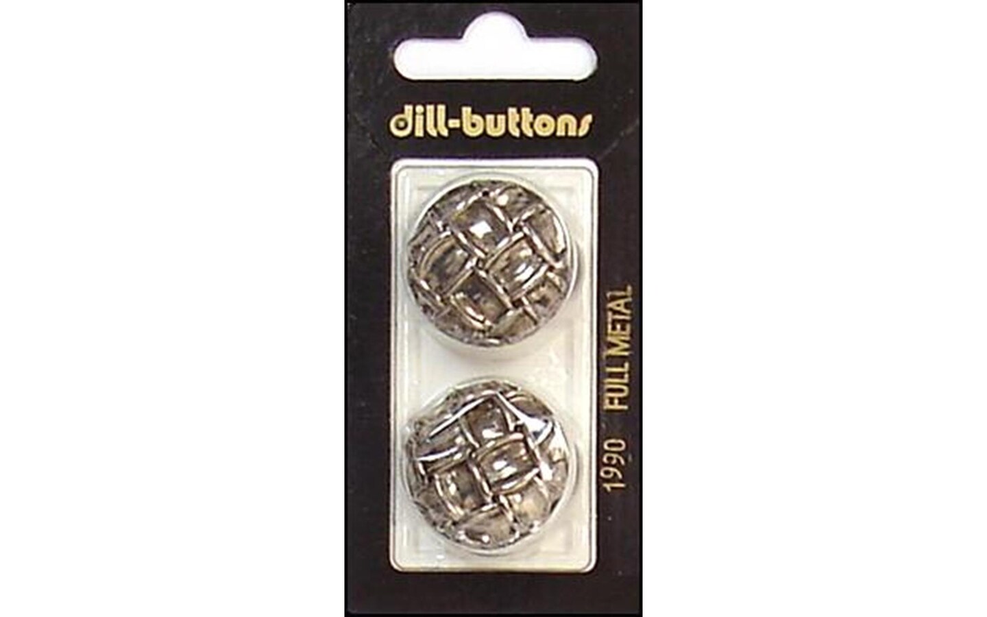 Dill Buttons 25mm 2pc Shank Antique Silver Metal