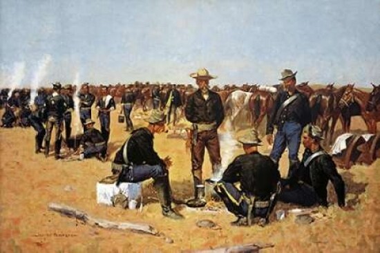 A Calvarymans Breakfast On The Plains Poster Print by Frederic Remington - Item # VARPDX133280