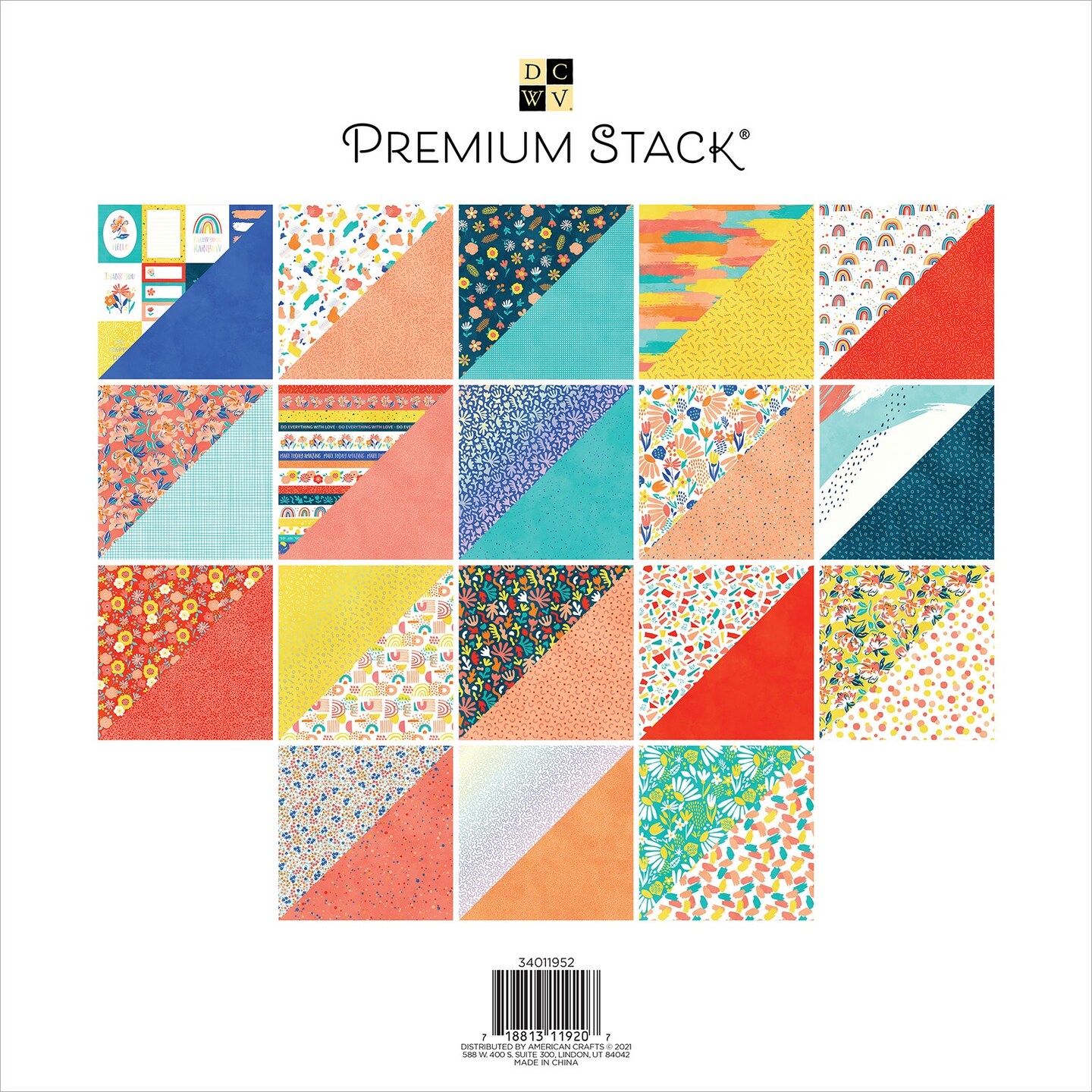 Dcwv Double-Sided Cardstock Stack 12&#x22;X12&#x22; 36/Pkg-Color Pop, W/Holographic Foil