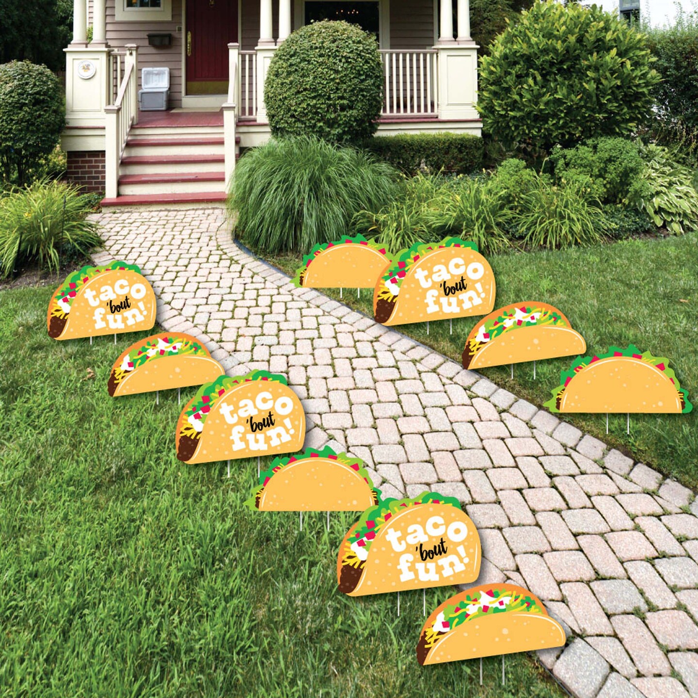 Big Dot of Happiness Taco 'Bout Fun - Lawn Decorations - Outdoor Fiesta Yard Decorations - 10 Piece