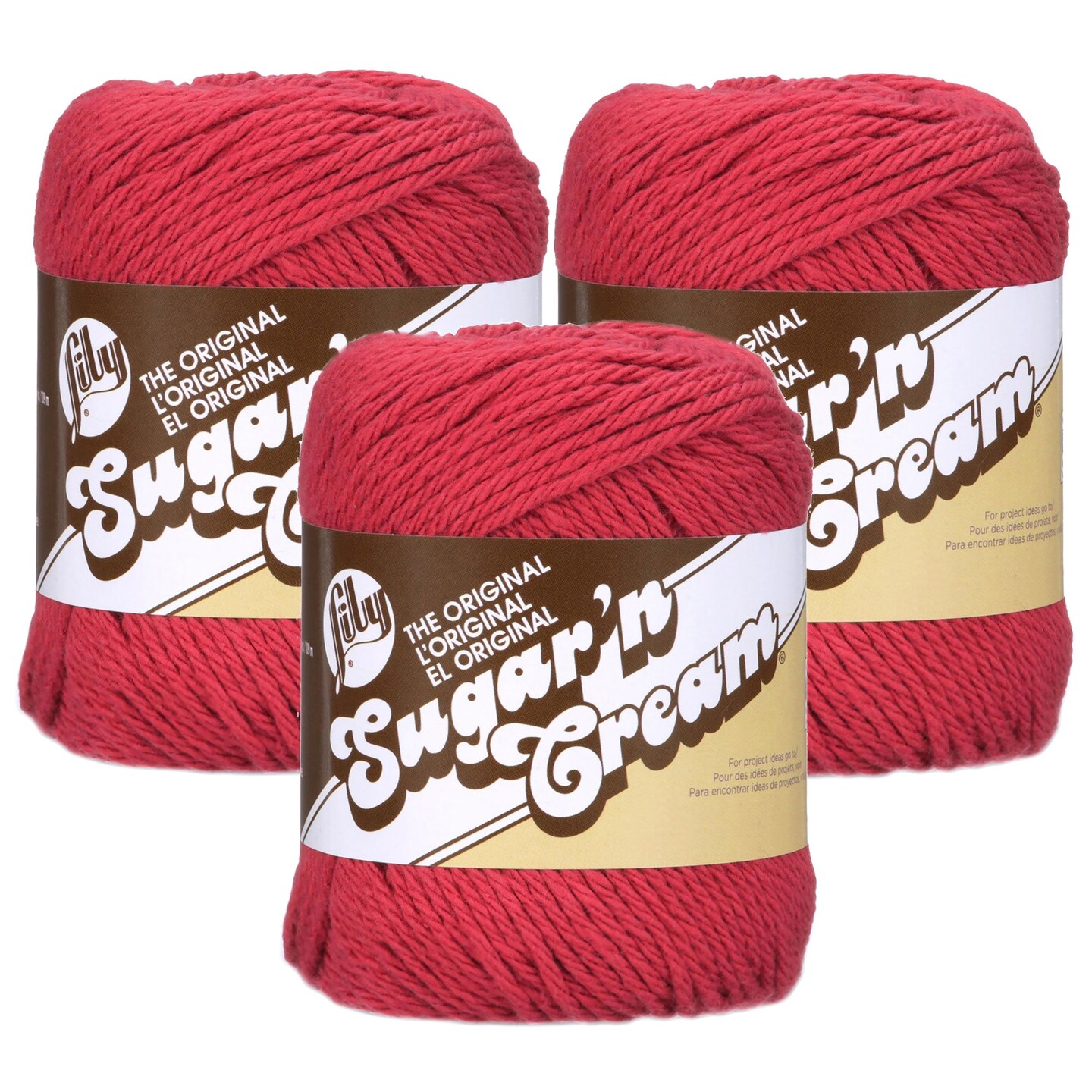 (Pack of 3) Lily Sugar&#x27;n Cream Yarn - Solids-Country Red