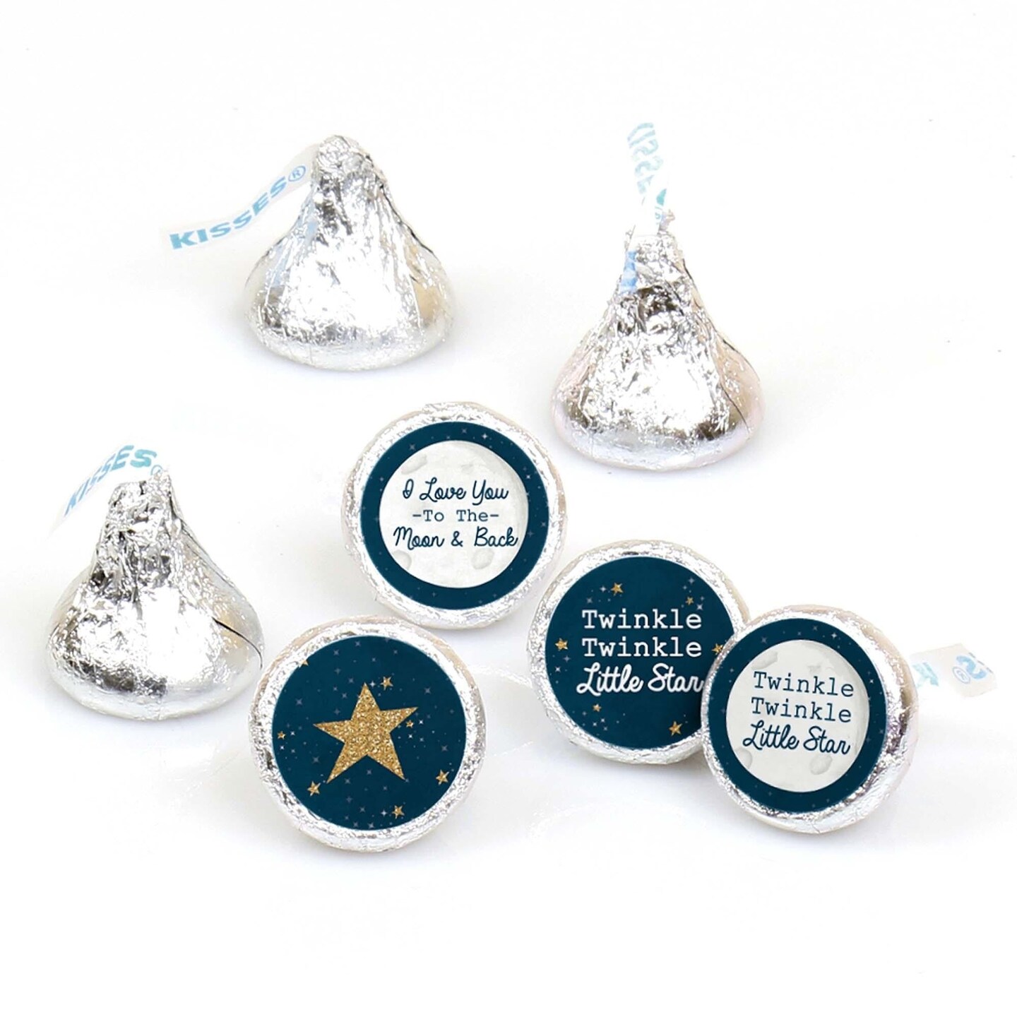 Big Dot of Happiness Twinkle Twinkle Little Star - Baby Shower or Birthday Round Candy Sticker Favors - Labels Fits Chocolate Candy (1 sheet of 108)