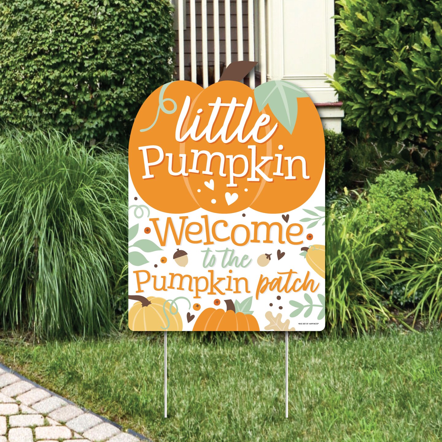 Big Dot of Happiness Little Pumpkin - Party Decorations - Fall Birthday Party or Baby Shower Welcome Yard Sign