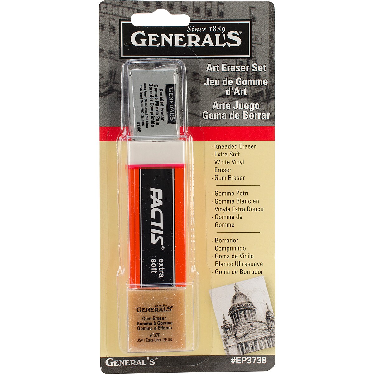 General&#x27;s Art Eraser Set 3/Pkg