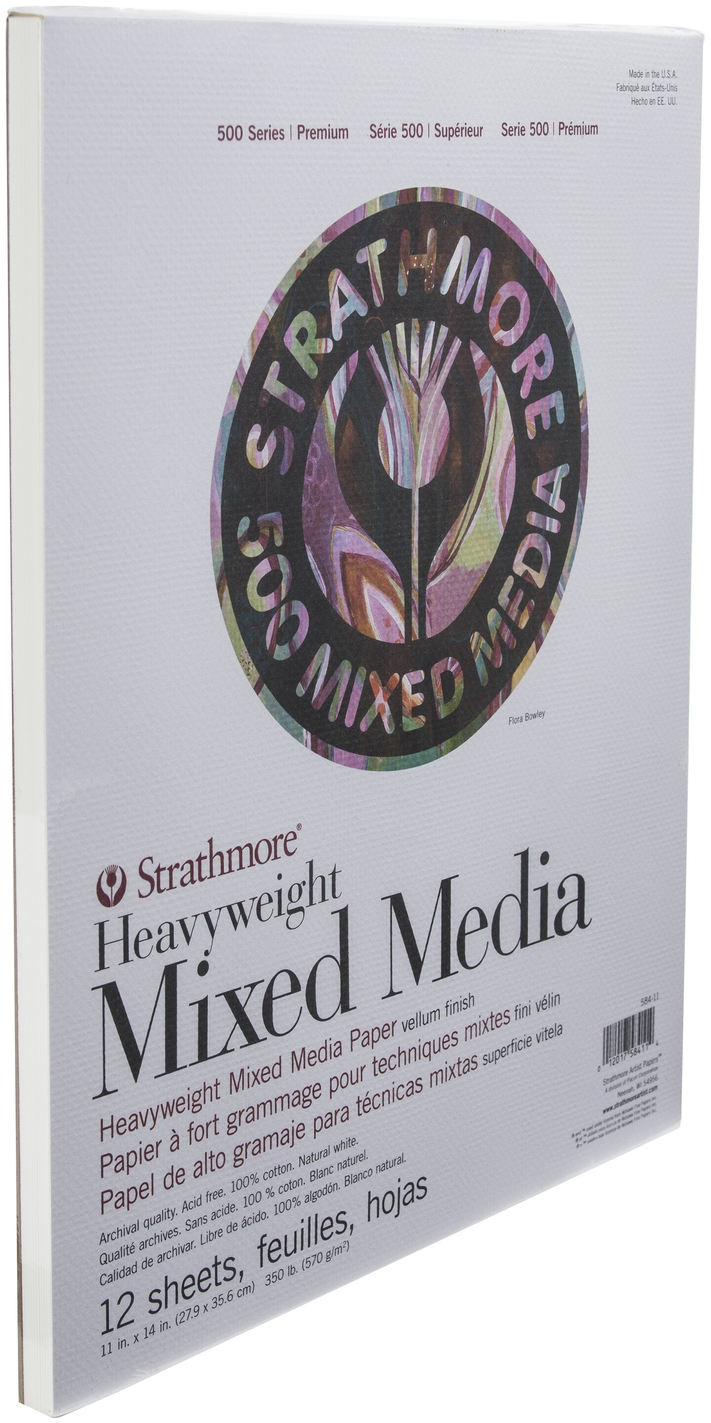 Strathmore 500 Series Heavyweight Mixed Media Pad 11"X14"-12 Sheets