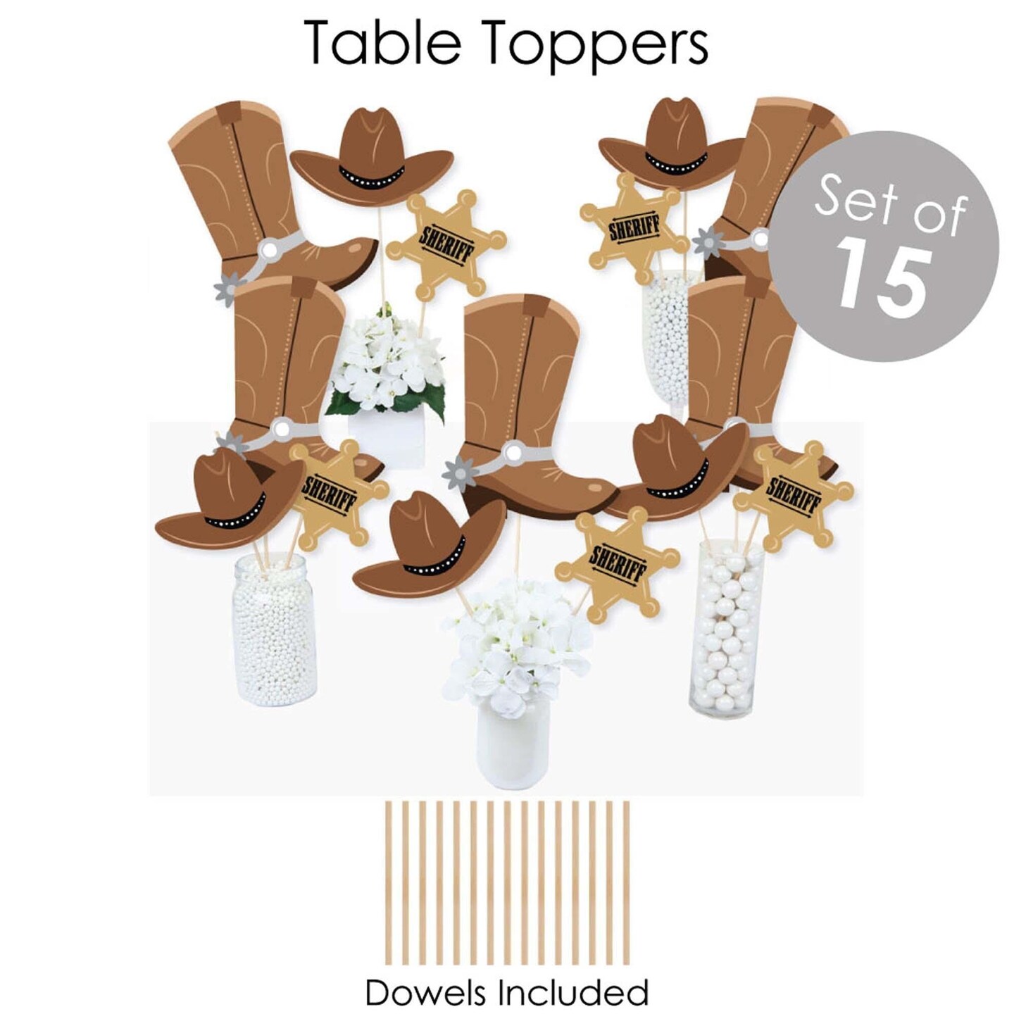 Big Dot of Happiness Western Hoedown - Wild West Cowboy Party Supplies - Banner Decoration Kit - Fundle Bundle