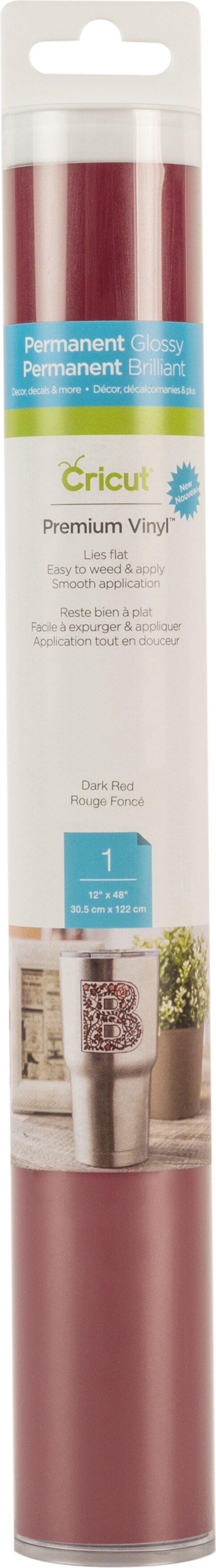 Cricut Permanent Vinyl 12&#x22;X48&#x22; Roll-Dark Red