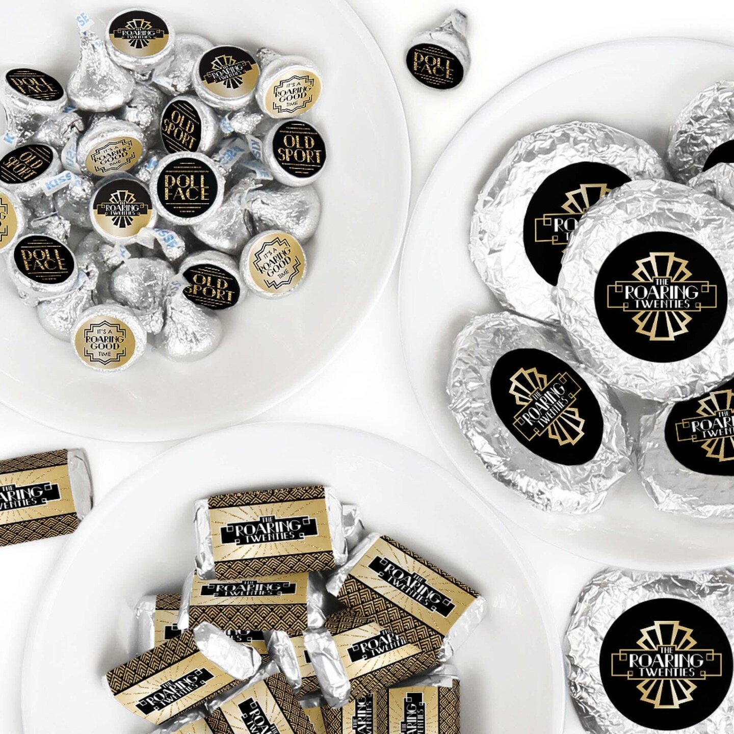 Big Dot of Happiness Roaring 20's - 1920s Art Deco Jazz Party Candy Favor Sticker Kit - 304 Pieces