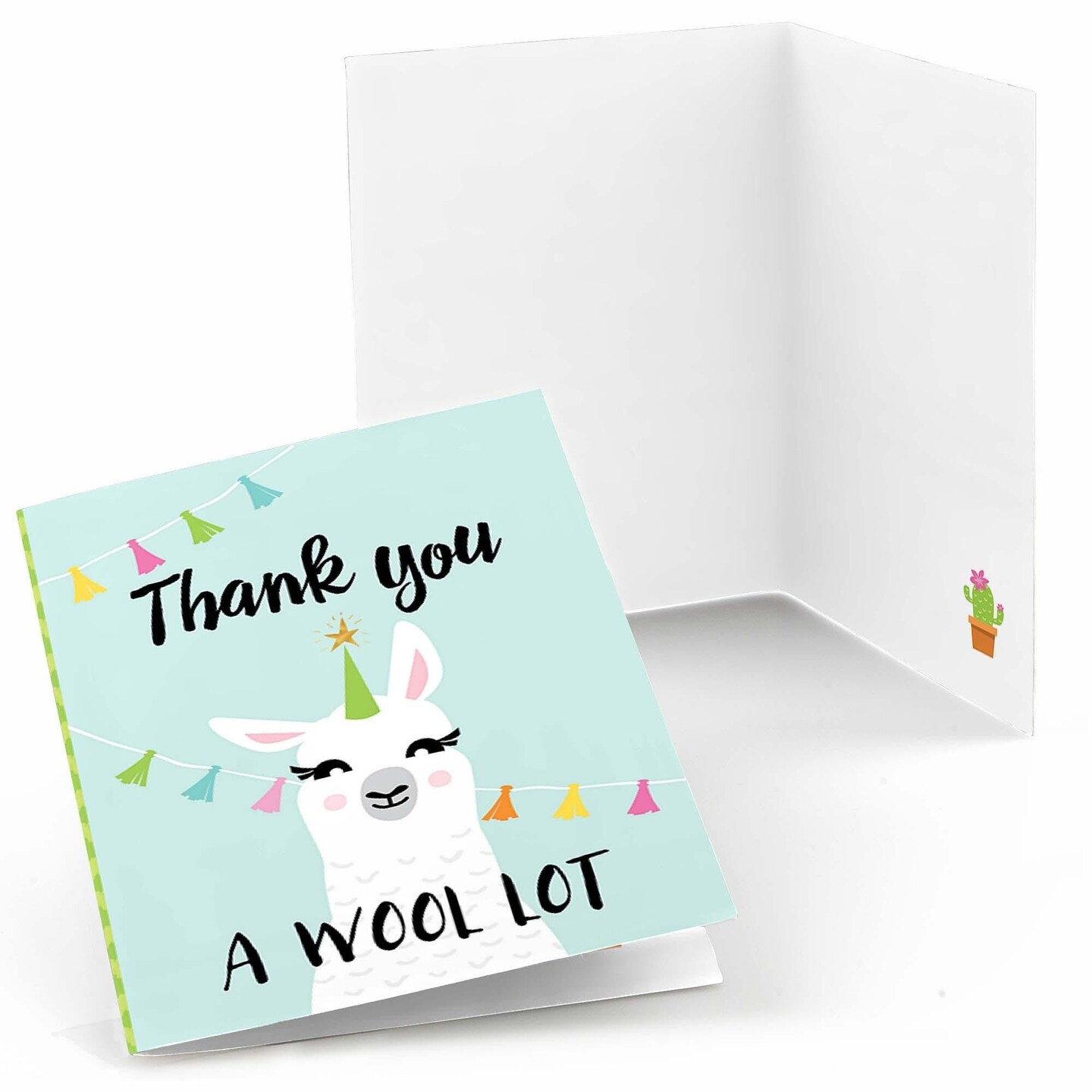 Big Dot of Happiness Whole Llama Fun - Llama Fiesta Baby Shower or Birthday Party Thank You Cards (8 count)