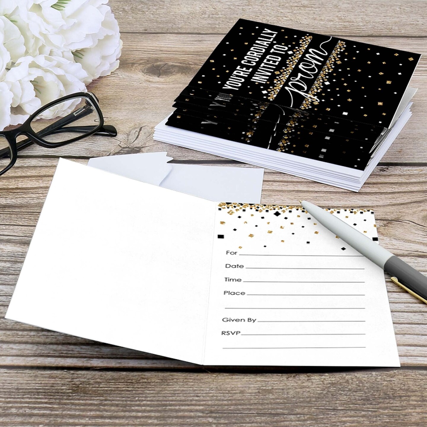 Big Dot of Happiness Prom - Fill In Prom Night Party Invitations (8 count)