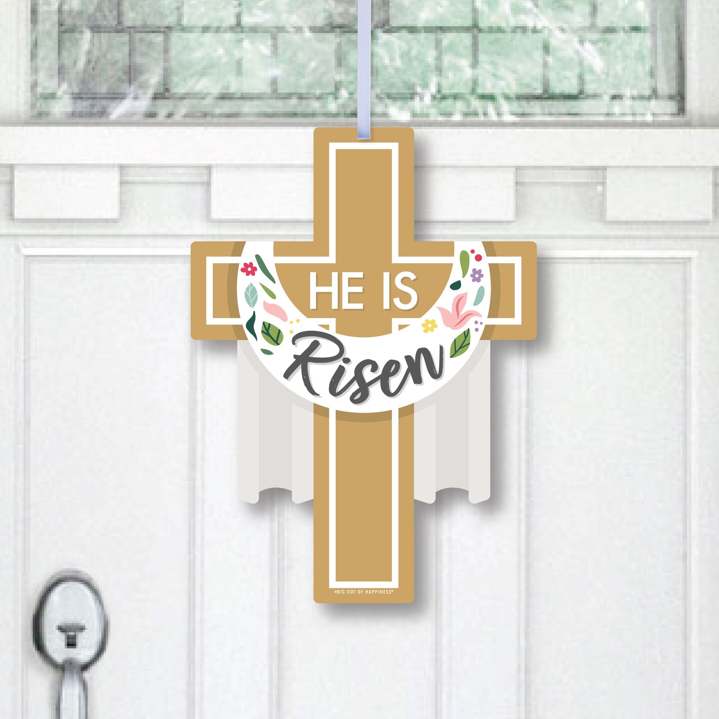 Big Dot of Happiness Religious Easter - Hanging Porch Christian Holiday Party Outdoor Decorations - Front Door Decor - 1 Piece Sign