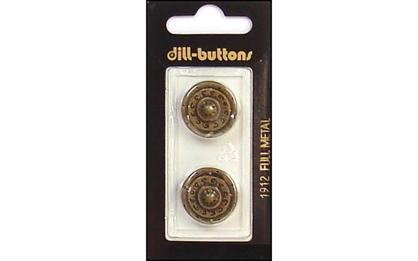 Dill Buttons 20mm 2pc Shank Antique Brass Metal