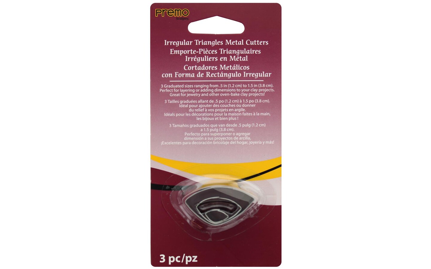 Polyform Premo Metal Cutter Set Irreg Triangle 3pc