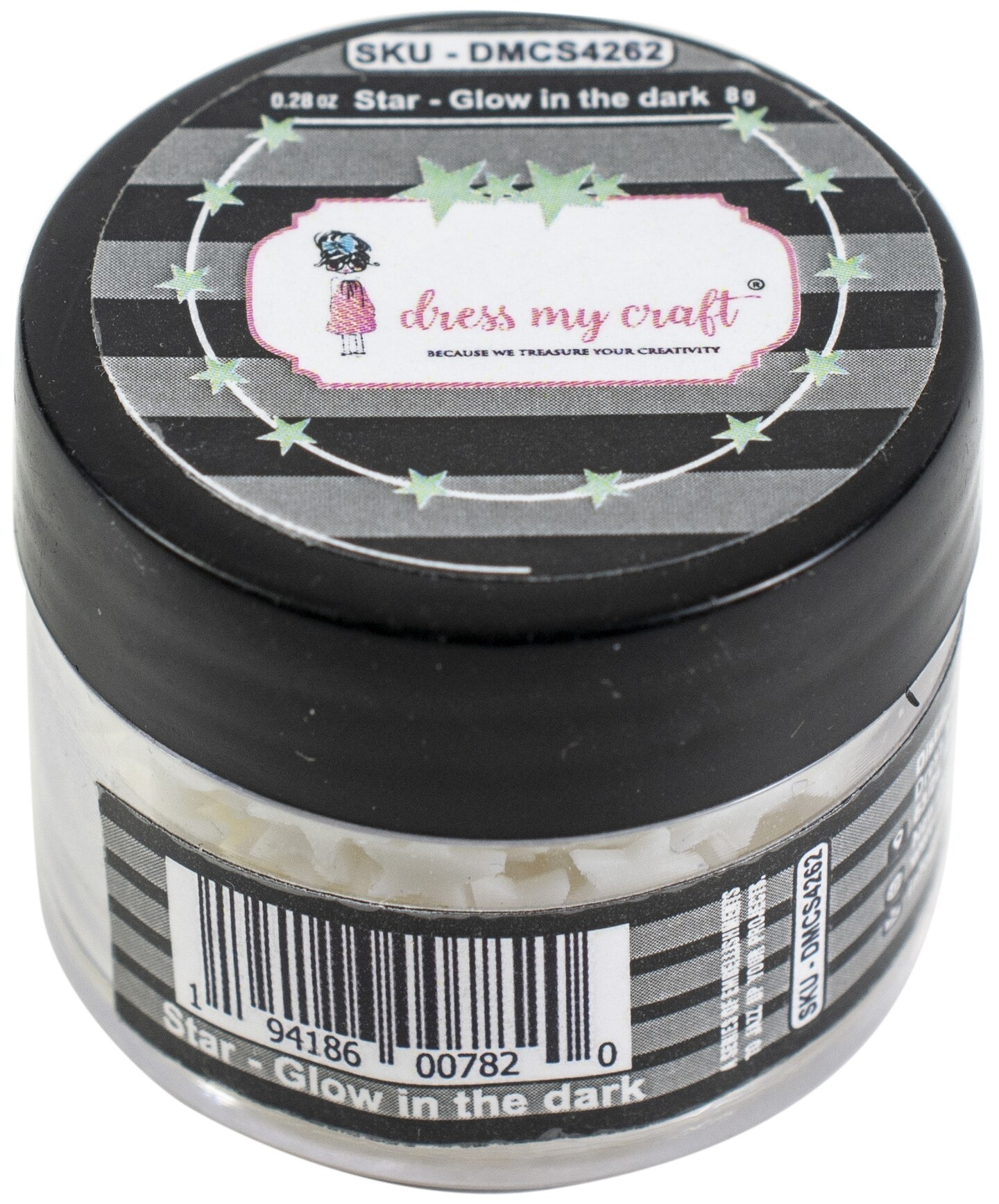 Dress My Craft Shaker Elements 8gms-Star- Glow In The Dark