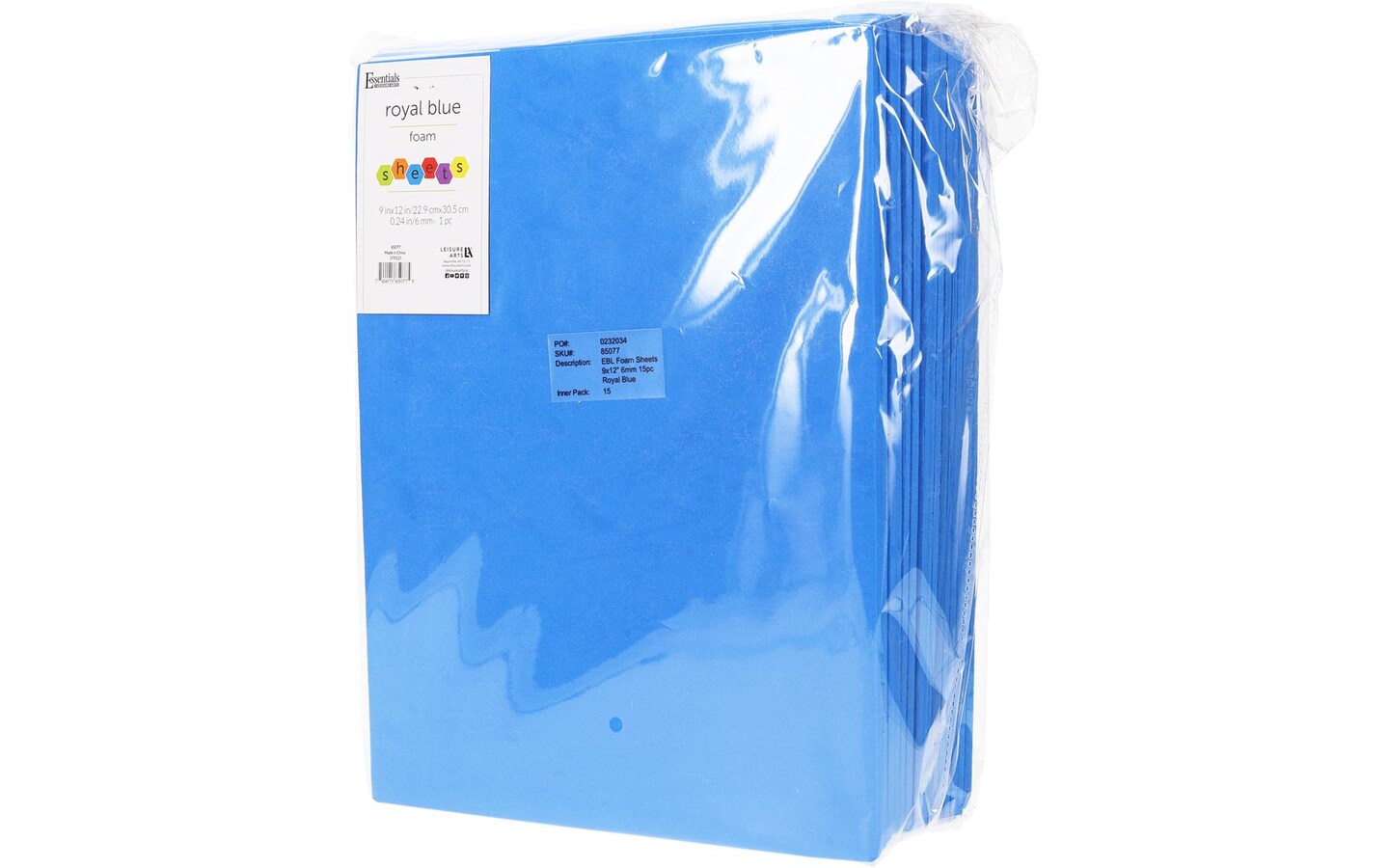 EBL Foam Sheets 9x12&#x22; 6mm 15pc Royal Blue