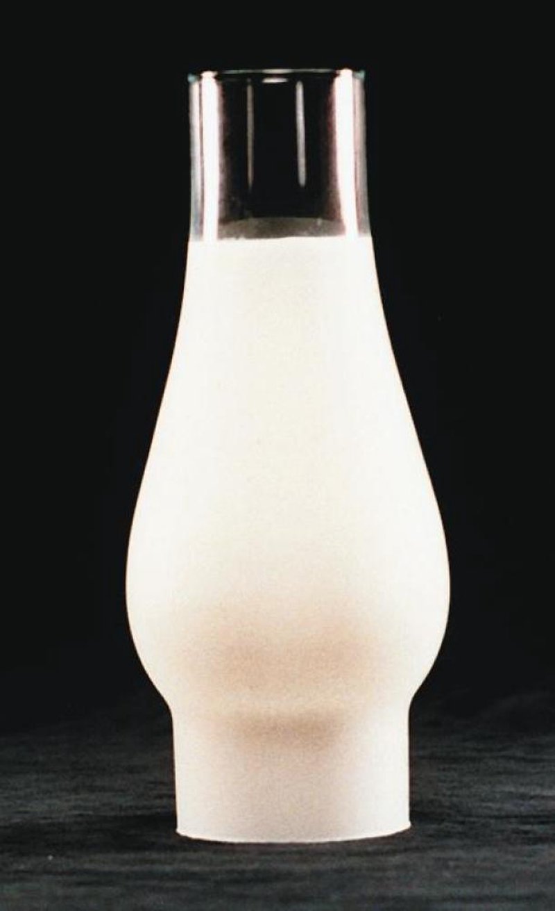 Frosted Glass Lamp Chimney, Replacement Hurricane Globe Measures 2 5/8 Inch Diameter Base x 8 1/2 Inches High for Oil or Kerosene Lanterns