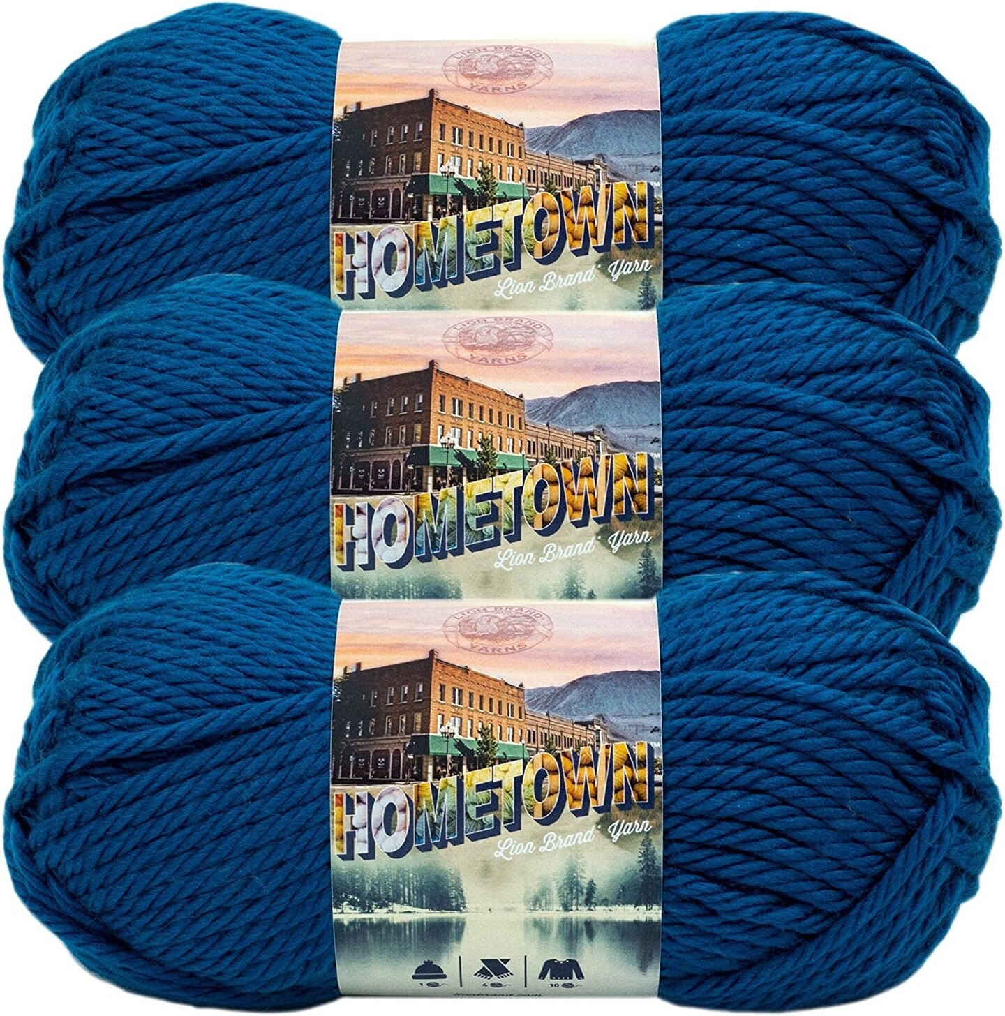 (Pack of 3) Lion Brand Hometown Yarn-Athens Blue Sky