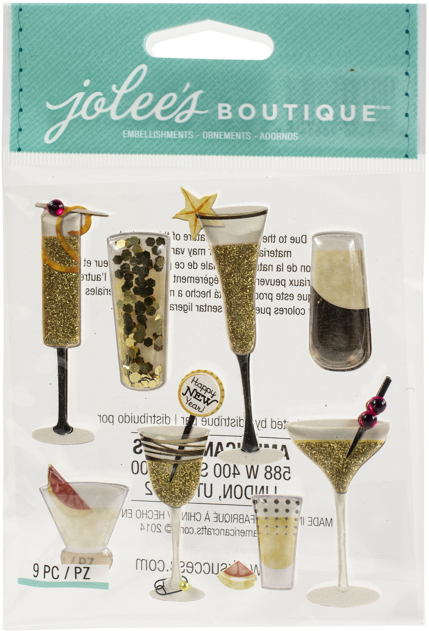 Jolee&#x27;s Boutique Themed Embellishments-Champagne And Cocktails