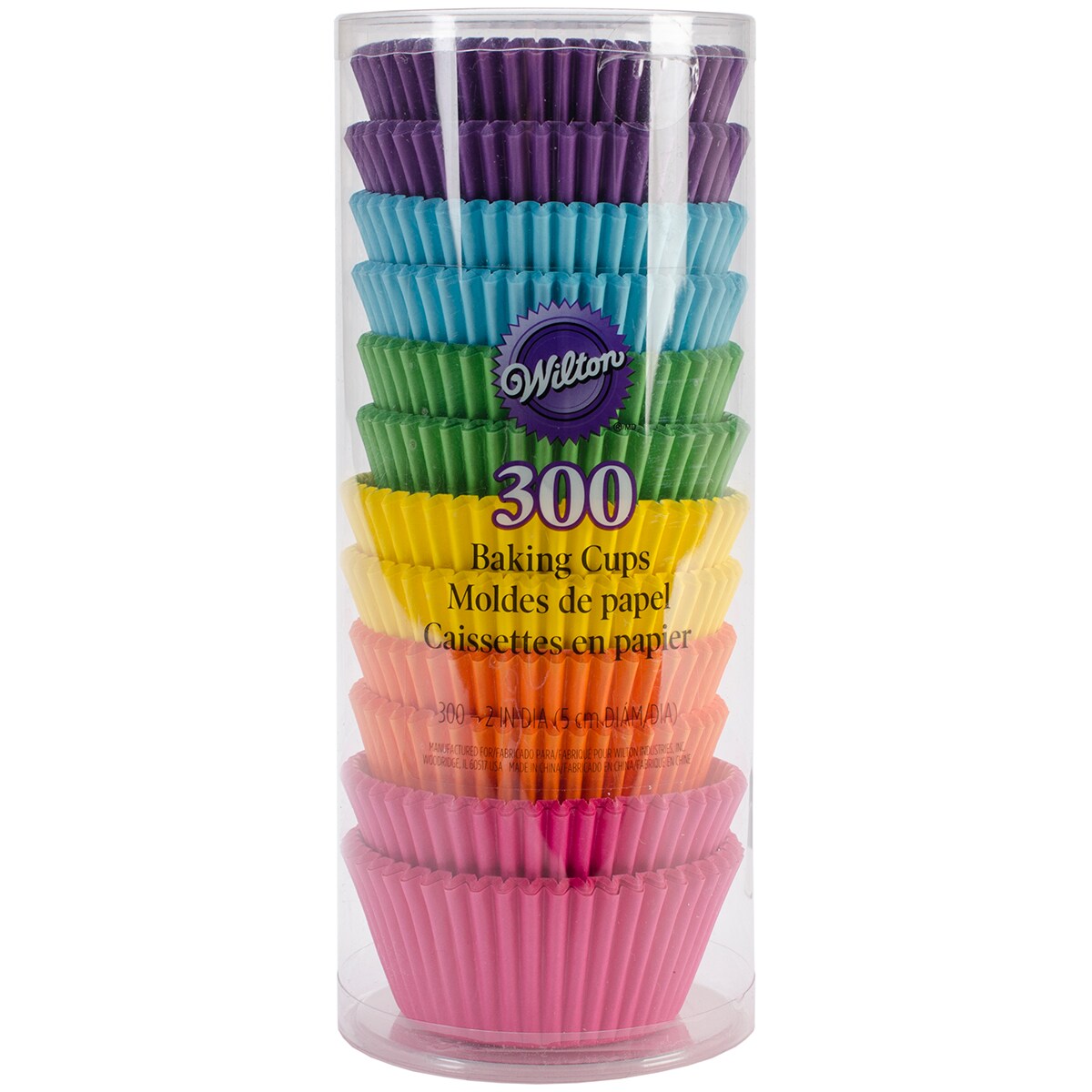 Wilton Standard Baking Cups 300/Pkg-Rainbow Brights