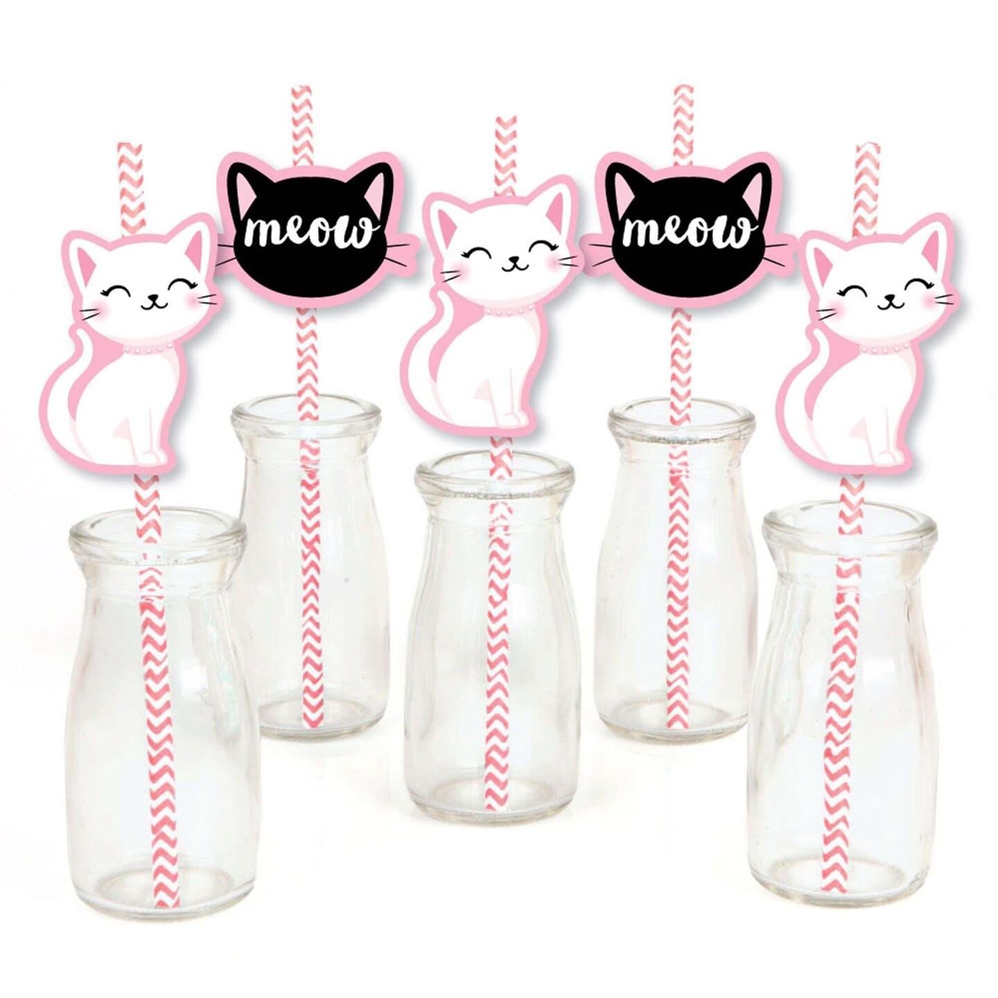 Big Dot Of Happiness Purr Fect Kitty Cat Paper Straw Decor Kitten